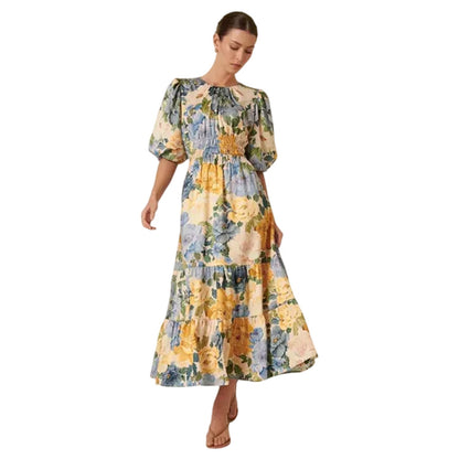 Multicoloured - Side - Nobody´s Child Womens-Ladies Floral Pattern 3-4 Sleeve Maxi Dress
