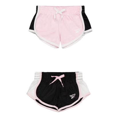 Pink Lady - Front - Reebok Girls Sport Shorts (Pack of 2)