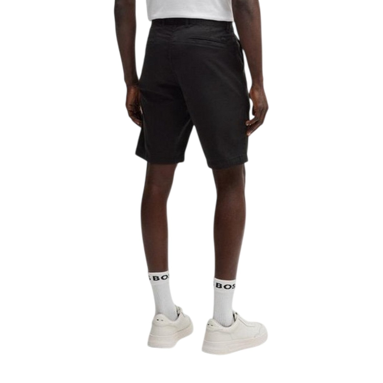 Black - Back - Boss Mens Slim Chino Shorts