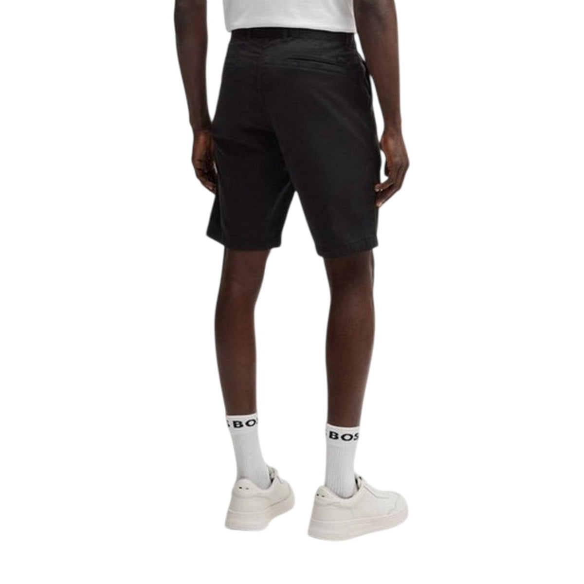 Black - Back - Boss Mens Slim Chino Shorts