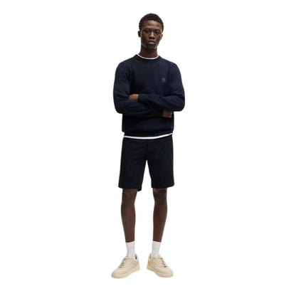 Dark Blue - Side - Boss Mens Slim Chino Shorts