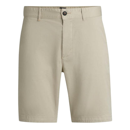 Light Beige - Front - Boss Mens Slim Chino Shorts