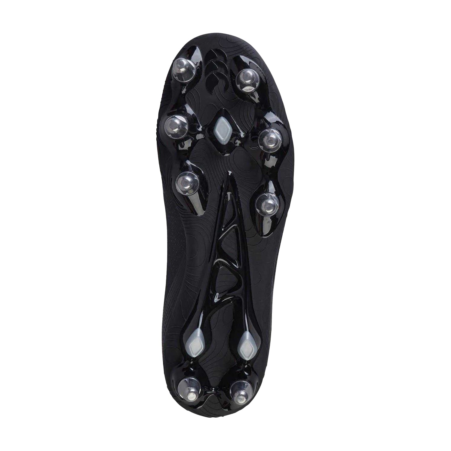 Black-Silver - Lifestyle - Canterbury Mens Stampede Groundbreak Team Patterned Leather Soft Ground Rugby Boots