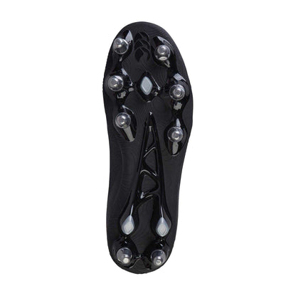 Black-Silver - Lifestyle - Canterbury Mens Stampede Groundbreak Team Patterned Leather Soft Ground Rugby Boots