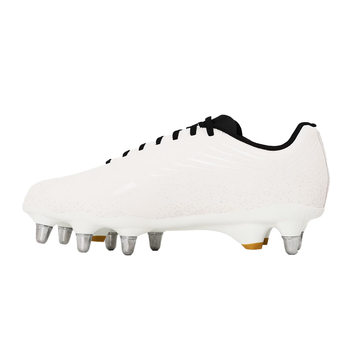 White - Back - Canterbury Mens Stampede Groundbreak Team Patterned Leather Soft Ground Rugby Boots