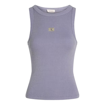 Violet - Front - Calvin Klein Womens-Ladies Ribbed Slim Tank Top