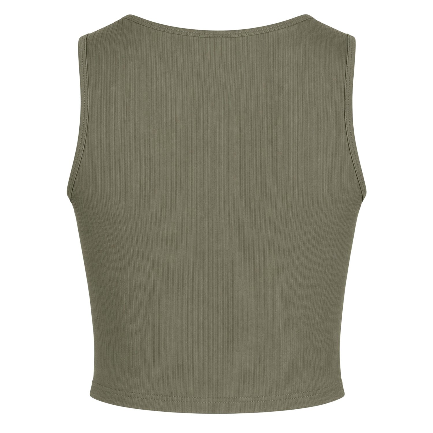 Deep Green - Back - Pieces Womens-Ladies Cropped Slim Sleeveless Tank Top