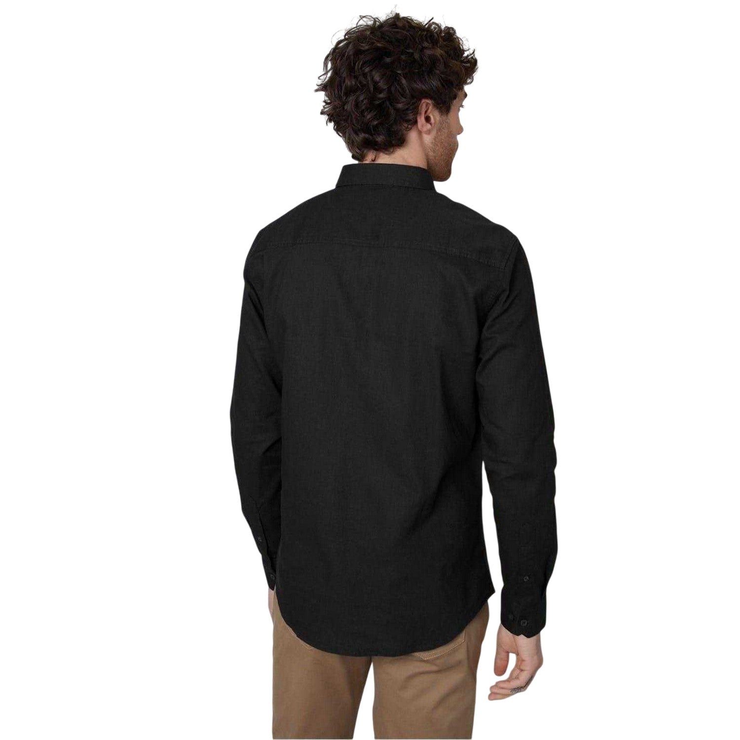 Black - Back - Threadbare Mens Regular Button-Down Shirt