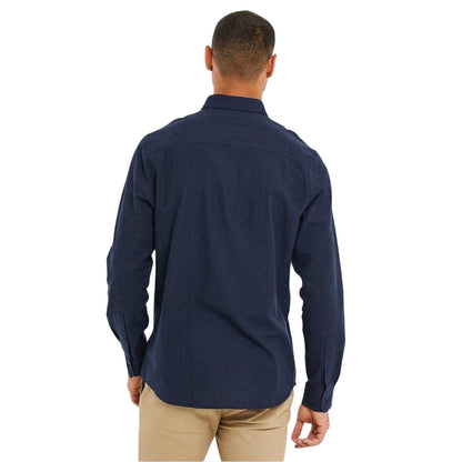 Navy - Back - Threadbare Mens Regular Button-Down Shirt