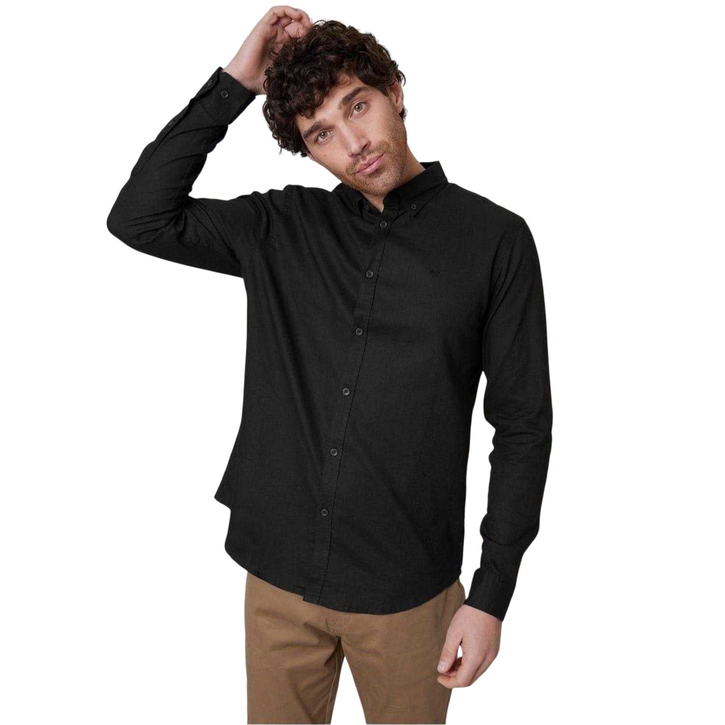 Black - Front - Threadbare Mens Regular Button-Down Shirt