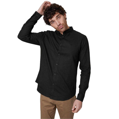 Black - Front - Threadbare Mens Regular Button-Down Shirt