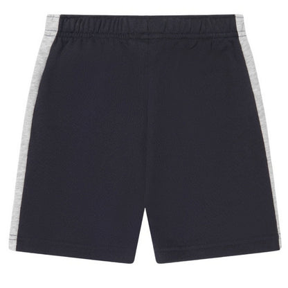 Navy-Grey - Back - Lacoste Boys Organic Cotton Colour Stripe Shorts