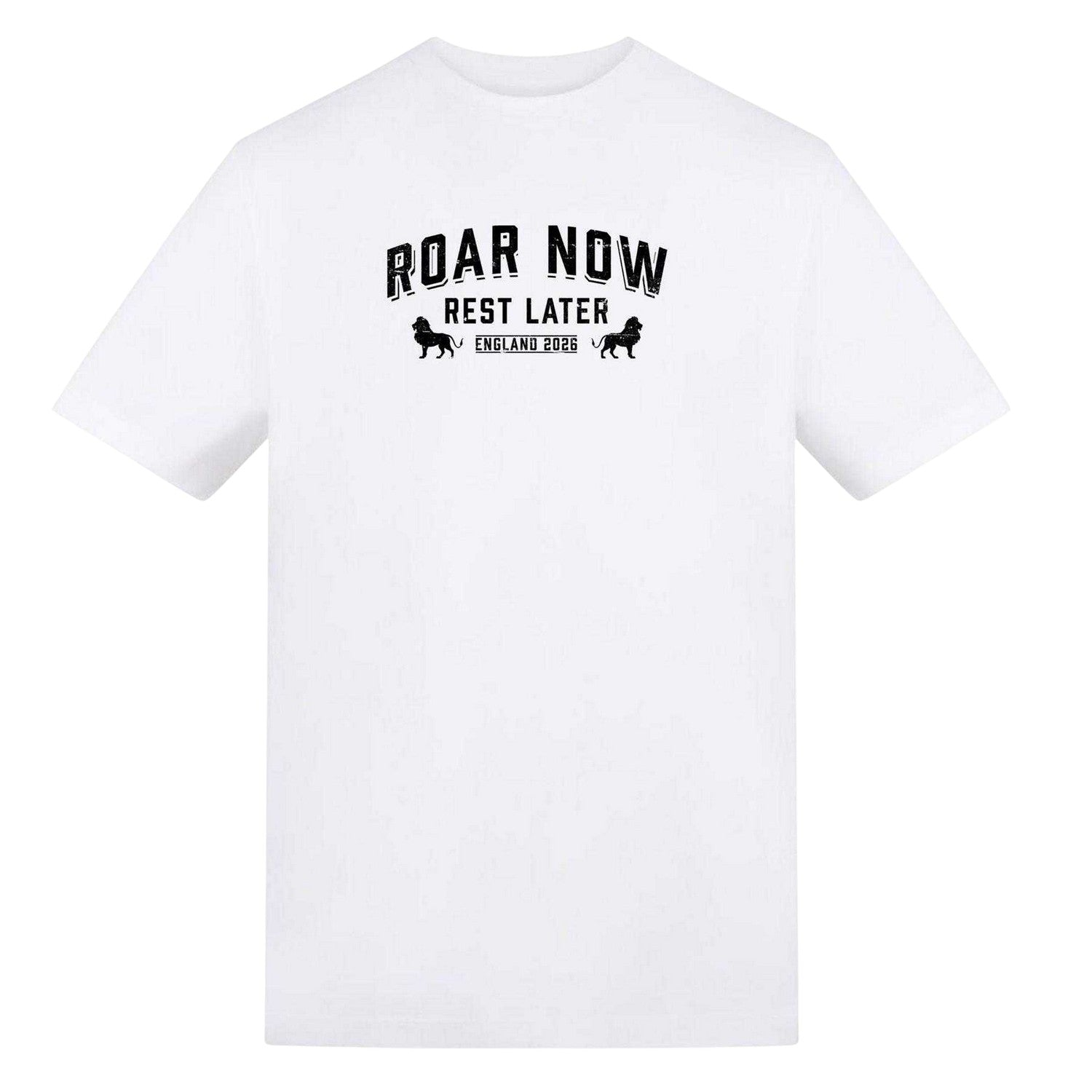 White - Front - AWD Mens Roar Now Rest Later T-Shirt