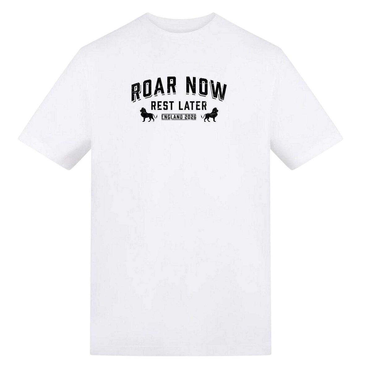 White - Front - AWD Mens Roar Now Rest Later T-Shirt
