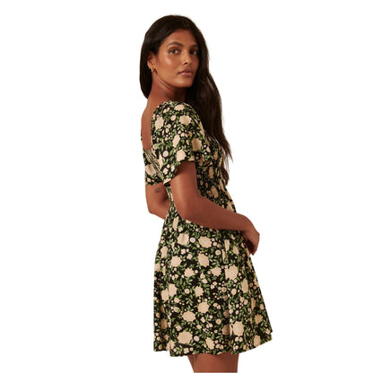 Green-White - Back - Nobody´s Child Womens-Ladies Bella Floral Square Neck Mini Dress