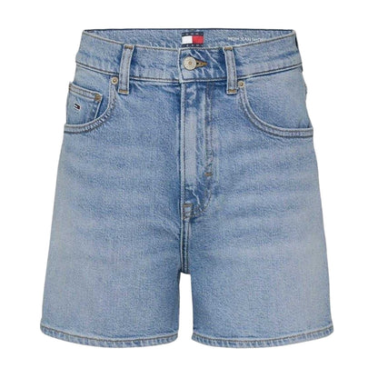 Light Denim - Front - Tommy Jeans Womens-Ladies Denim Shorts