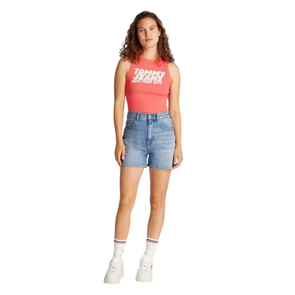 Light Denim - Side - Tommy Jeans Womens-Ladies Denim Shorts