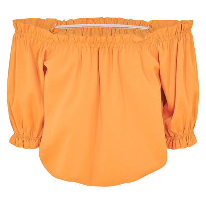 Orange - Back - AX Paris Womens-Ladies Frill Detail Off-the-Shoulder Top