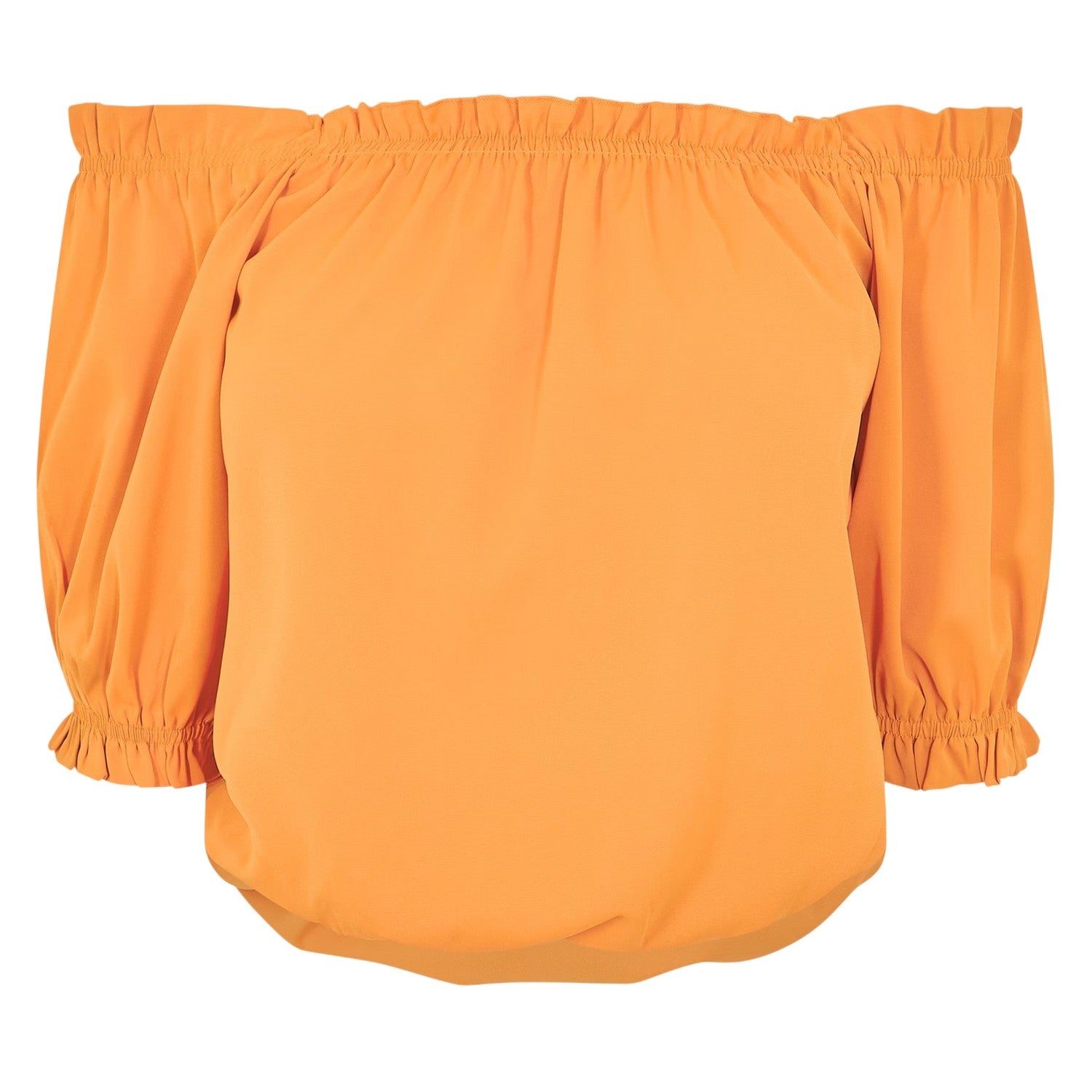 Orange - Front - AX Paris Womens-Ladies Frill Detail Off-the-Shoulder Top
