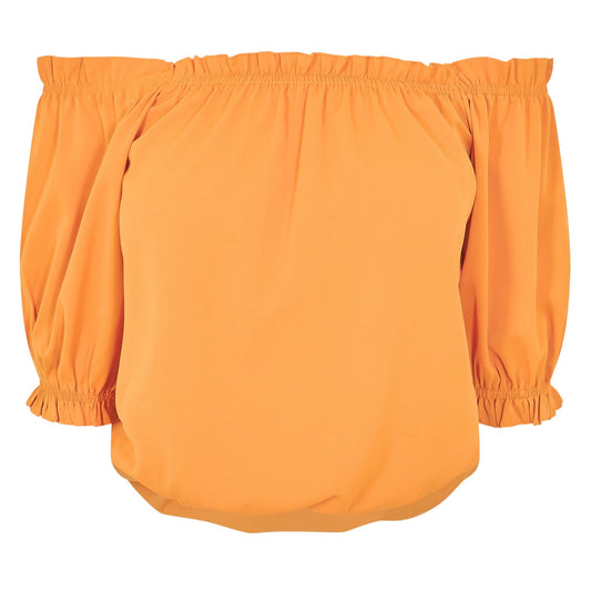 Orange - Front - AX Paris Womens-Ladies Frill Detail Off-the-Shoulder Top