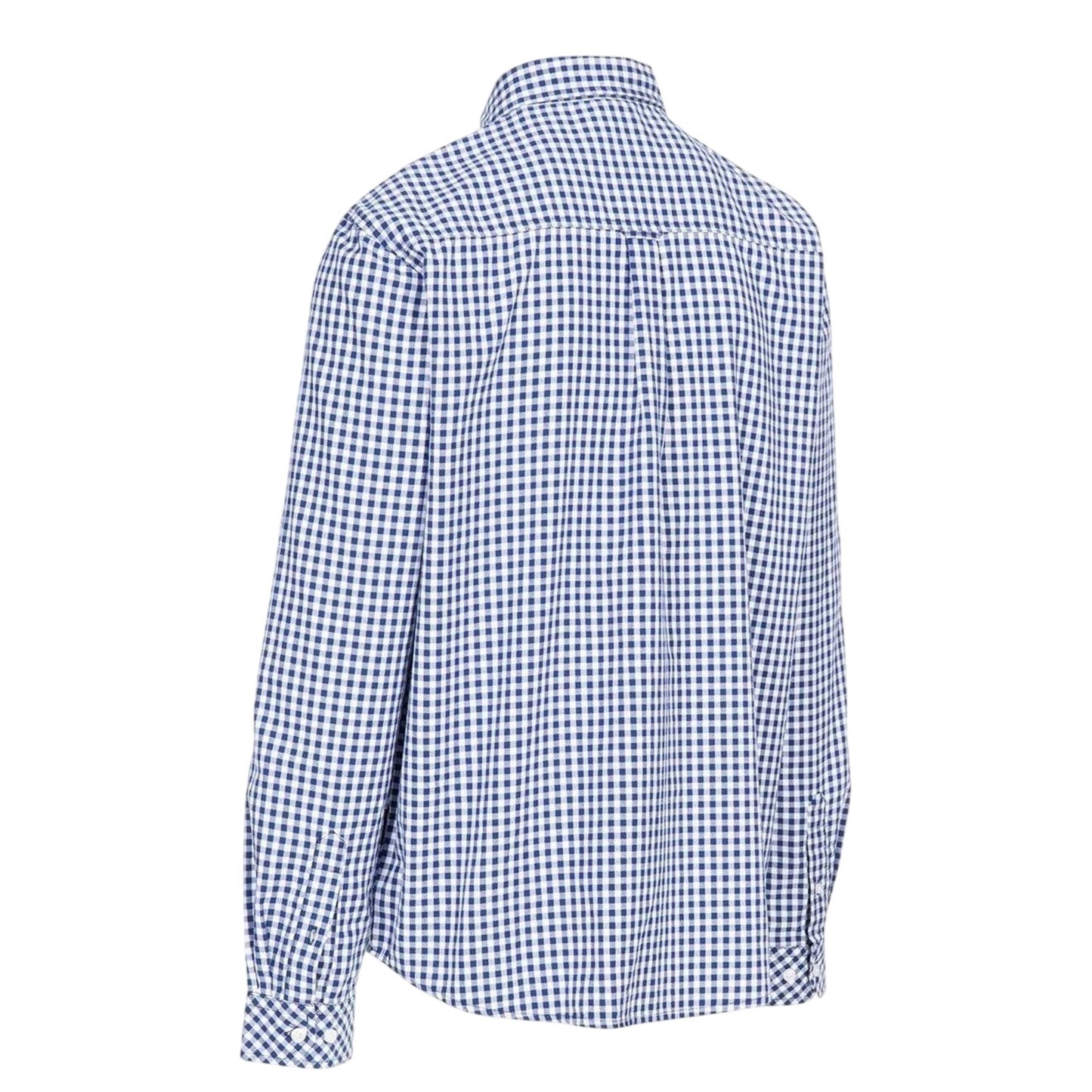 Blue Check - Back - Trespass Mens Checkerboard Button-Down Shirt