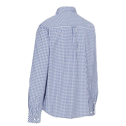 Blue Check - Back - Trespass Mens Checkerboard Button-Down Shirt