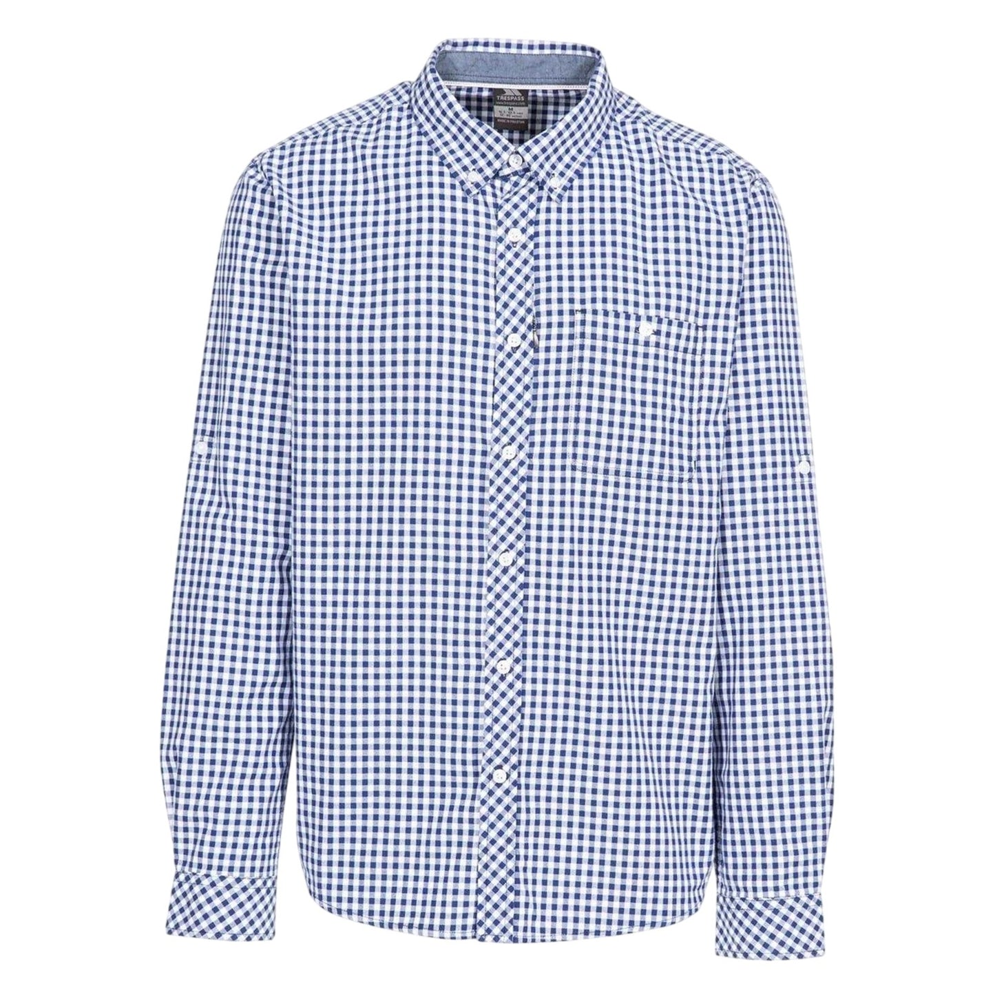 Blue Check - Front - Trespass Mens Checkerboard Button-Down Shirt