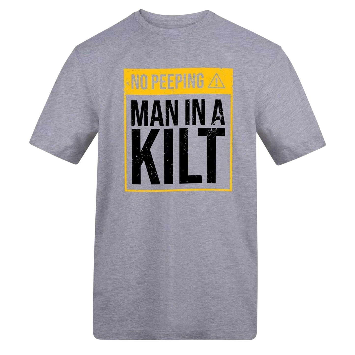 Grey - Front - AWD Mens No Peeping A Man In A Kilt T-Shirt