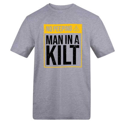 Grey - Front - AWD Mens No Peeping A Man In A Kilt T-Shirt