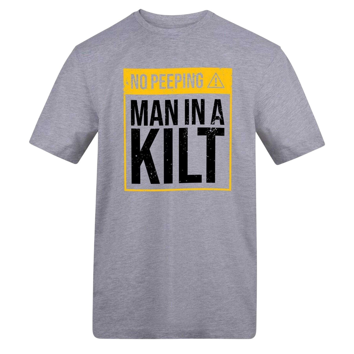 Grey - Front - AWD Mens No Peeping A Man In A Kilt T-Shirt