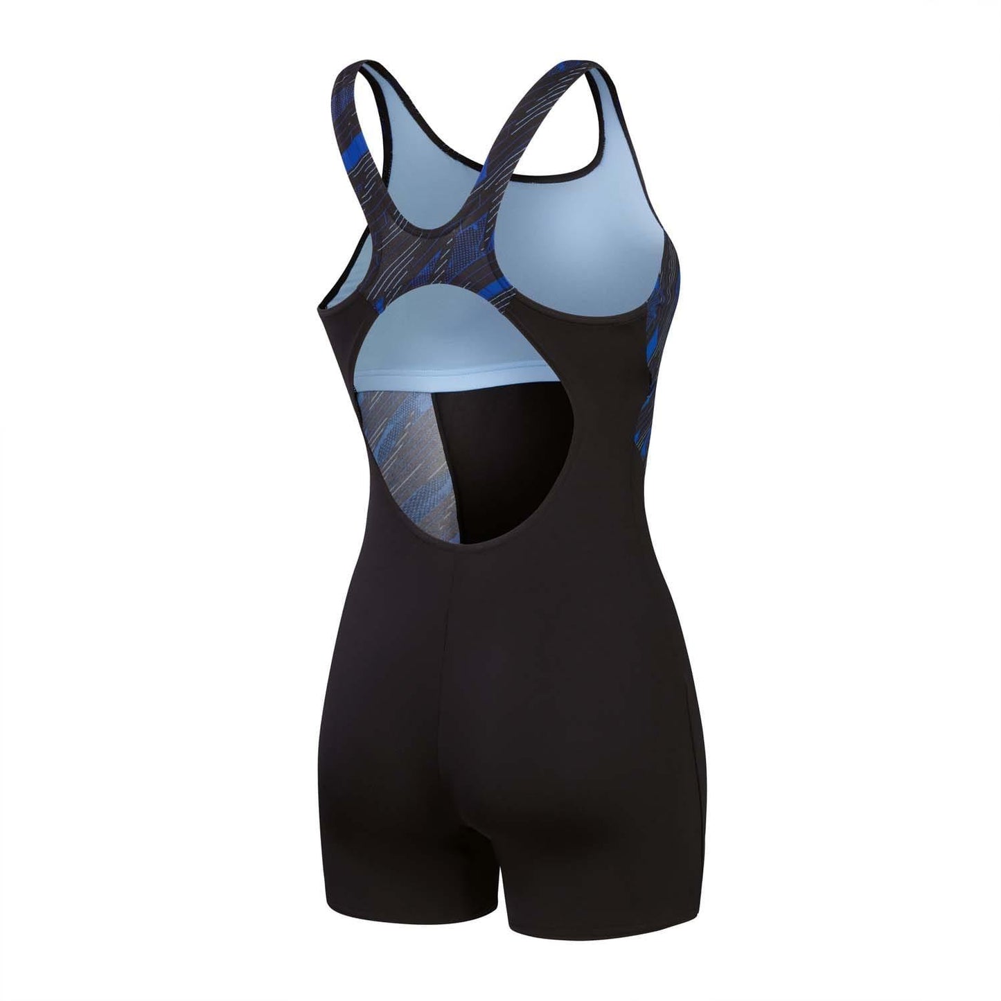 Black-Blue - Back - Speedo Womens-Ladies Hyperboom Legsuit