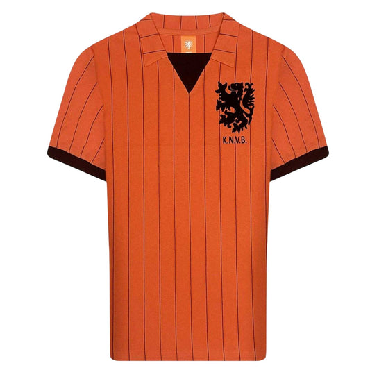 Orange-Black - Front - Score Draw Mens Retro Netherlands FC Football Shirt
