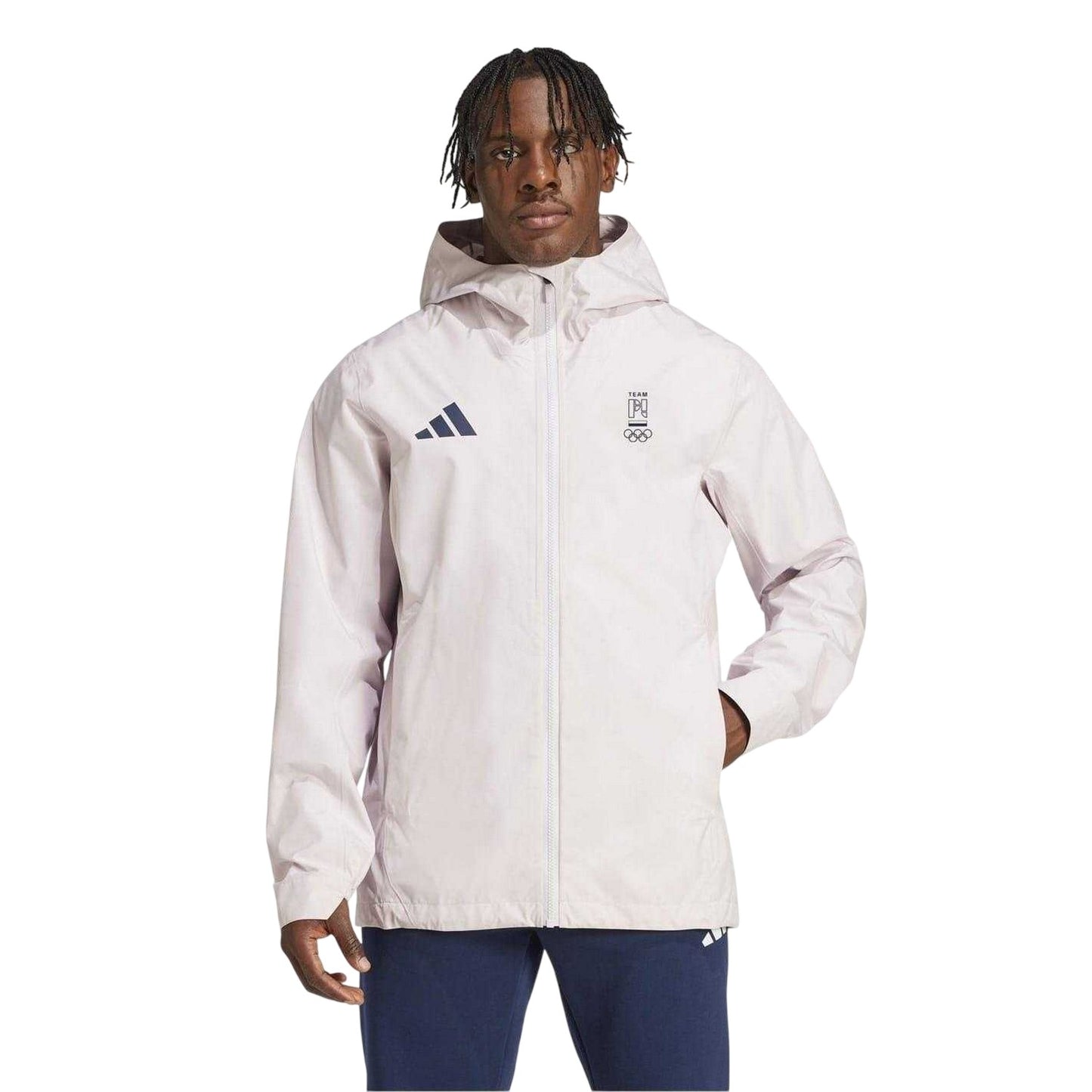 Almost Pink - Side - Adidas Unisex Adult Poland Hooded Jacket