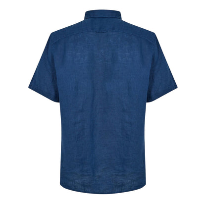 Dark Denim - Back - Timberland Mens Mill Brook Linen Collared Button-Down Shirt