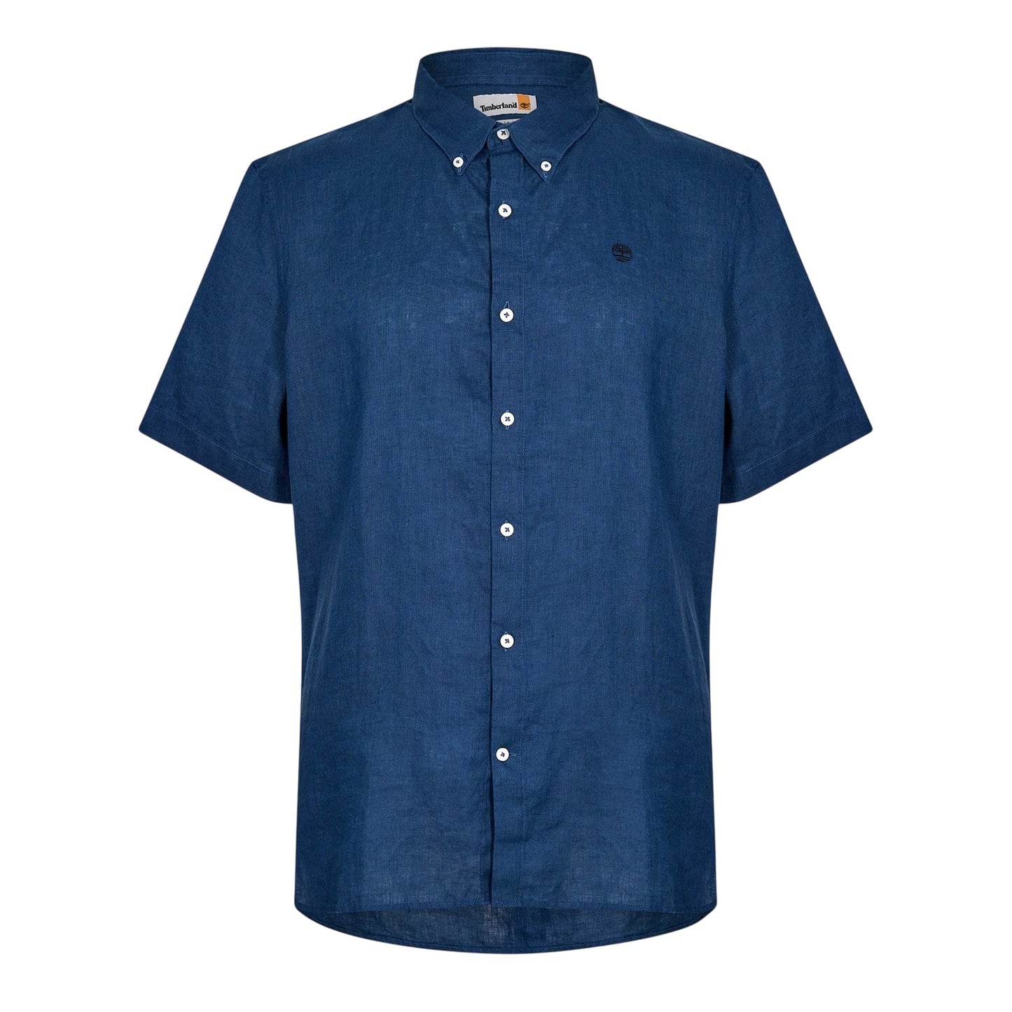 Dark Denim - Front - Timberland Mens Mill Brook Linen Collared Button-Down Shirt