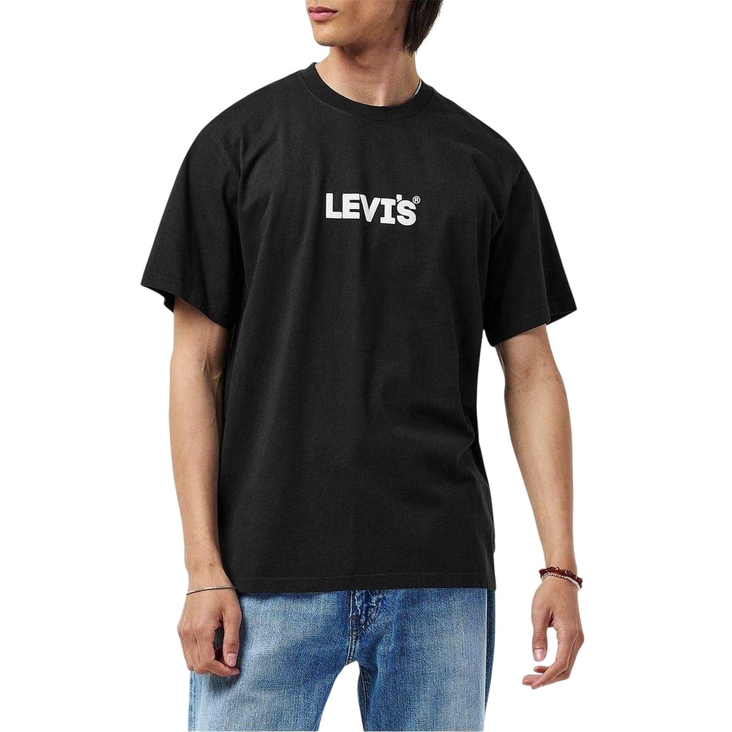 Black - Side - Levis Mens Logo Cotton T-Shirt
