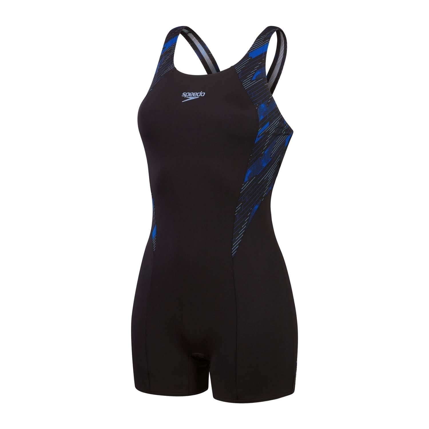 Black-Blue - Front - Speedo Womens-Ladies Hyperboom Legsuit