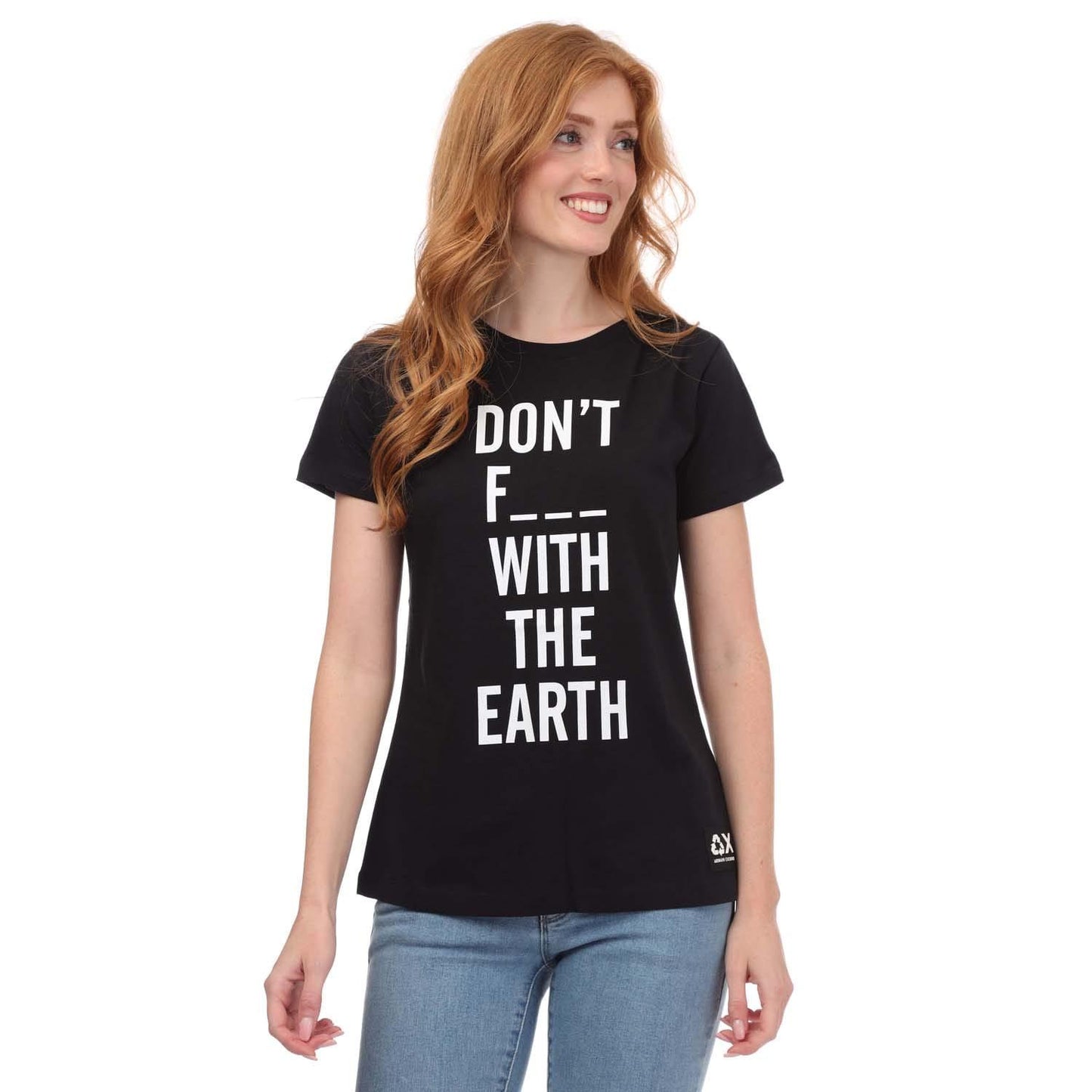 Black - Front - Armani Womens-Ladies Regular T-Shirt