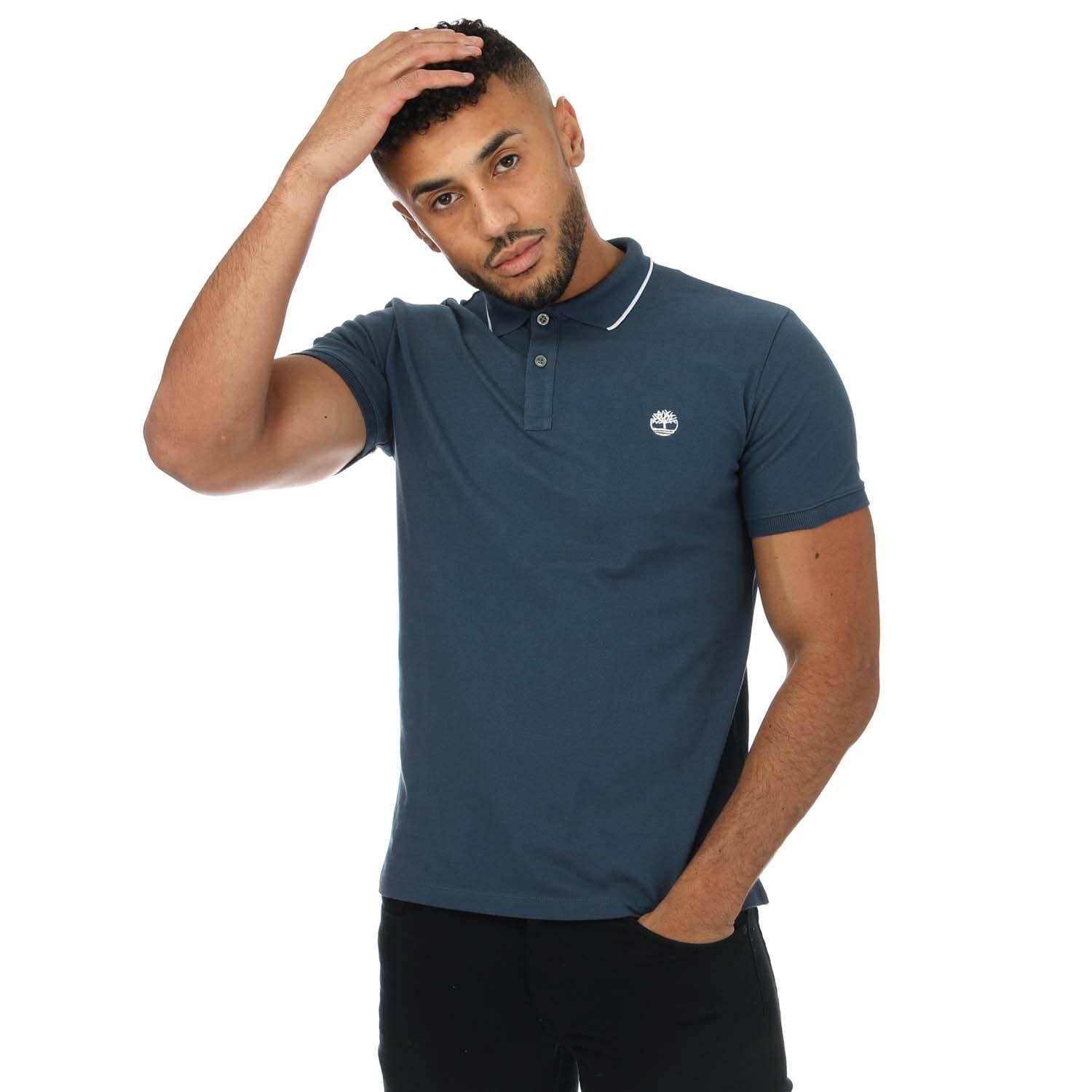 Denim - Front - Timberland Mens Millers River Polo Shirt