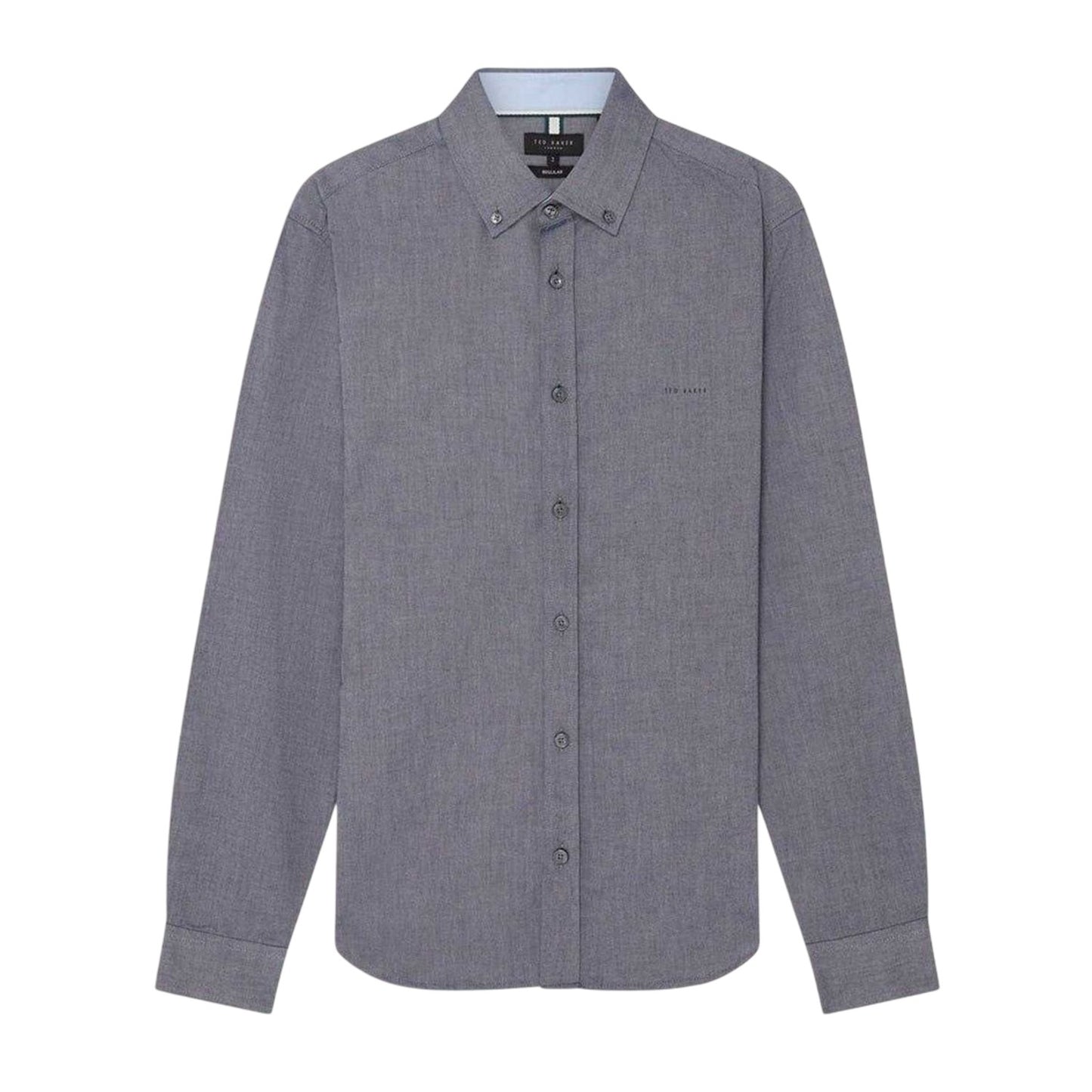 Navy - Front - Ted Baker Mens Oxford Regular Long-Sleeved Button-Down Shirt