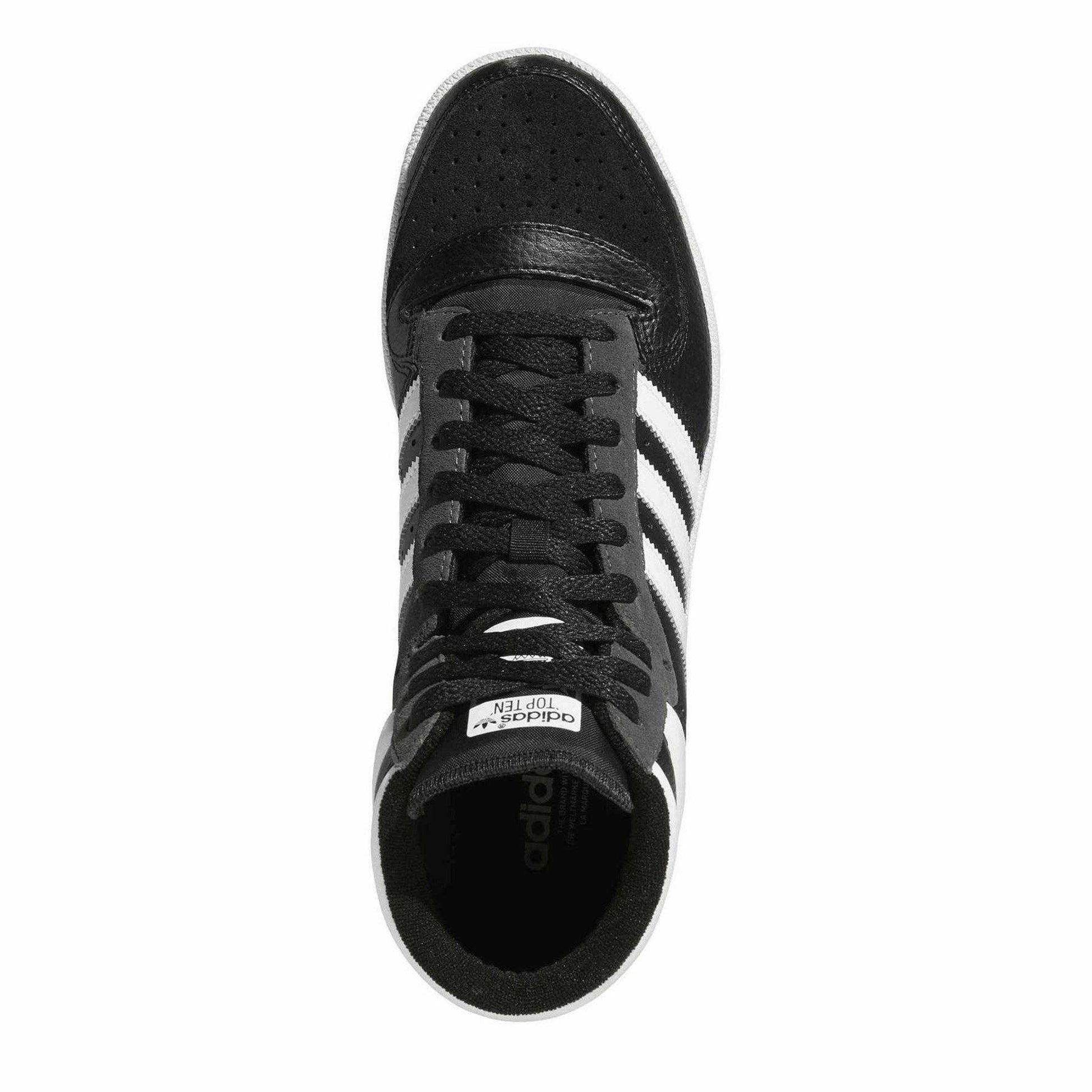 Core Black - Lifestyle - Adidas Mens Top Ten Leather High Top Trainers