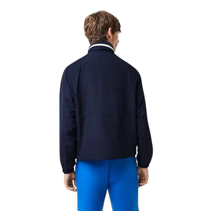 Blue - Back - Lacoste Mens Water Repellent Detachable Hood Jacket