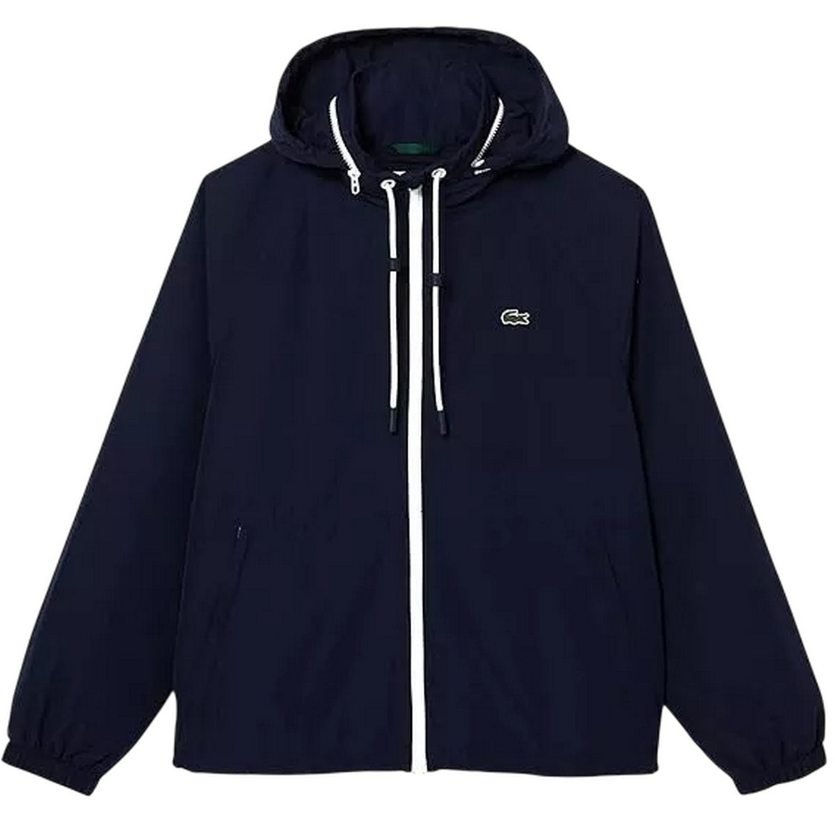 Blue - Front - Lacoste Mens Water Repellent Detachable Hood Jacket