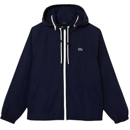 Blue - Front - Lacoste Mens Water Repellent Detachable Hood Jacket