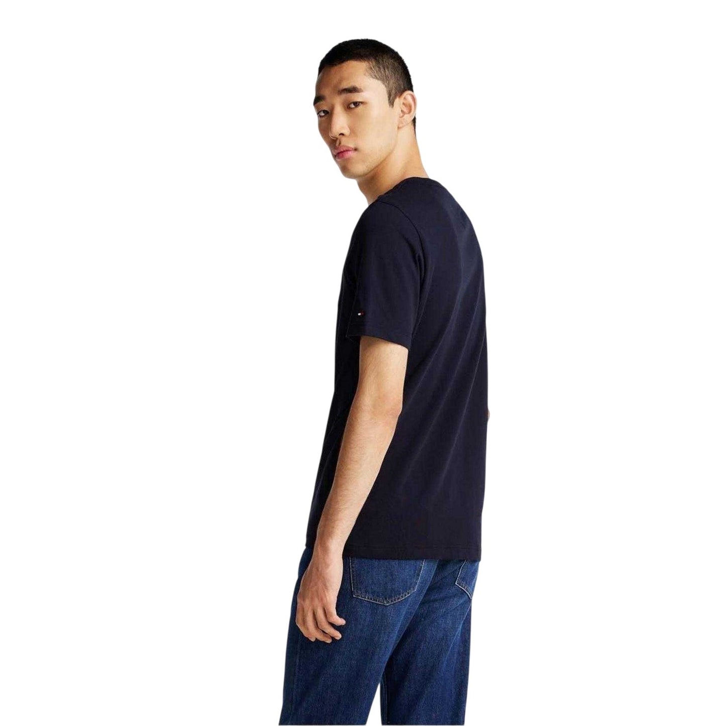 Blue - Back - Tommy Hilfiger Mens Embroidered Logo Cotton T-Shirt