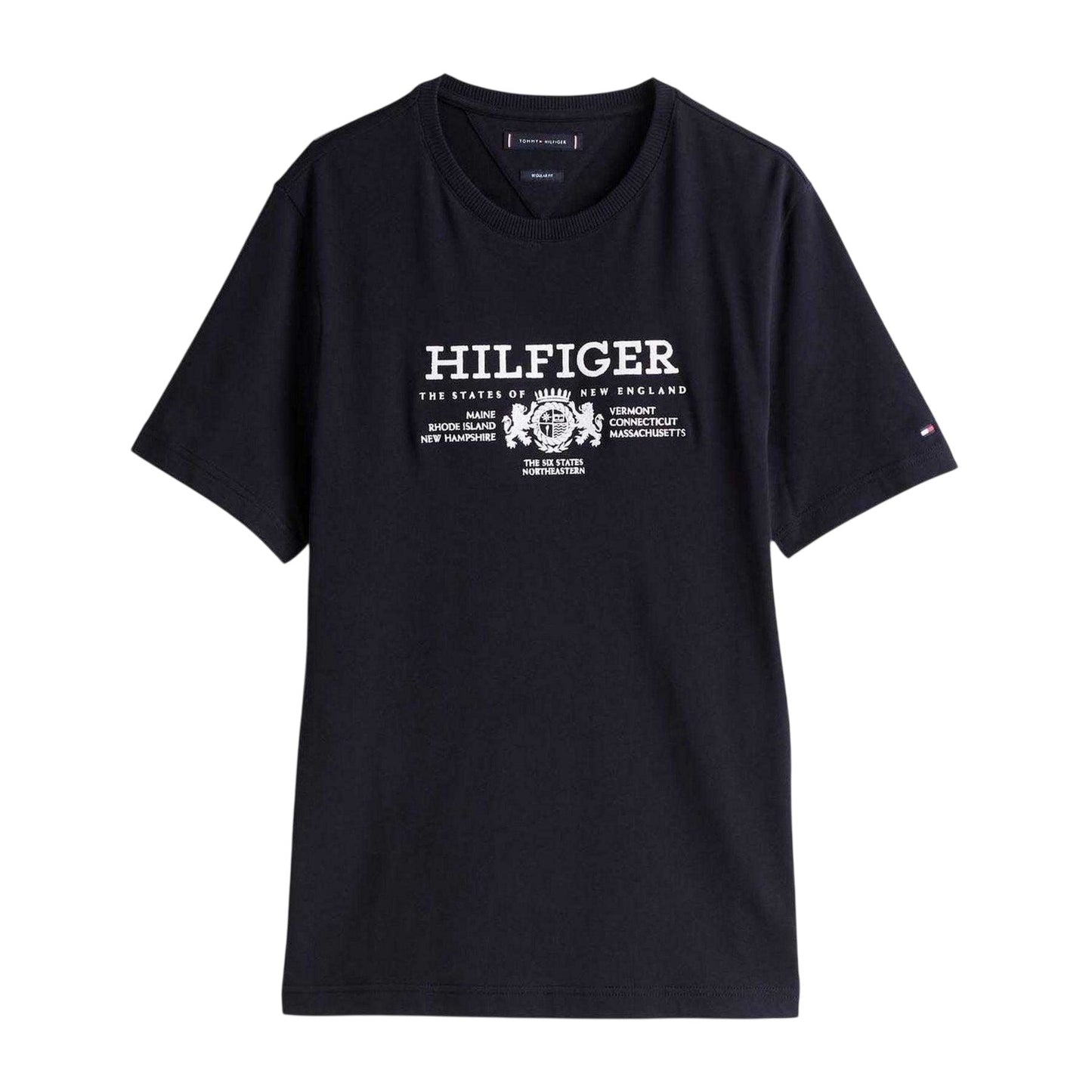 Blue - Front - Tommy Hilfiger Mens Embroidered Logo Cotton T-Shirt