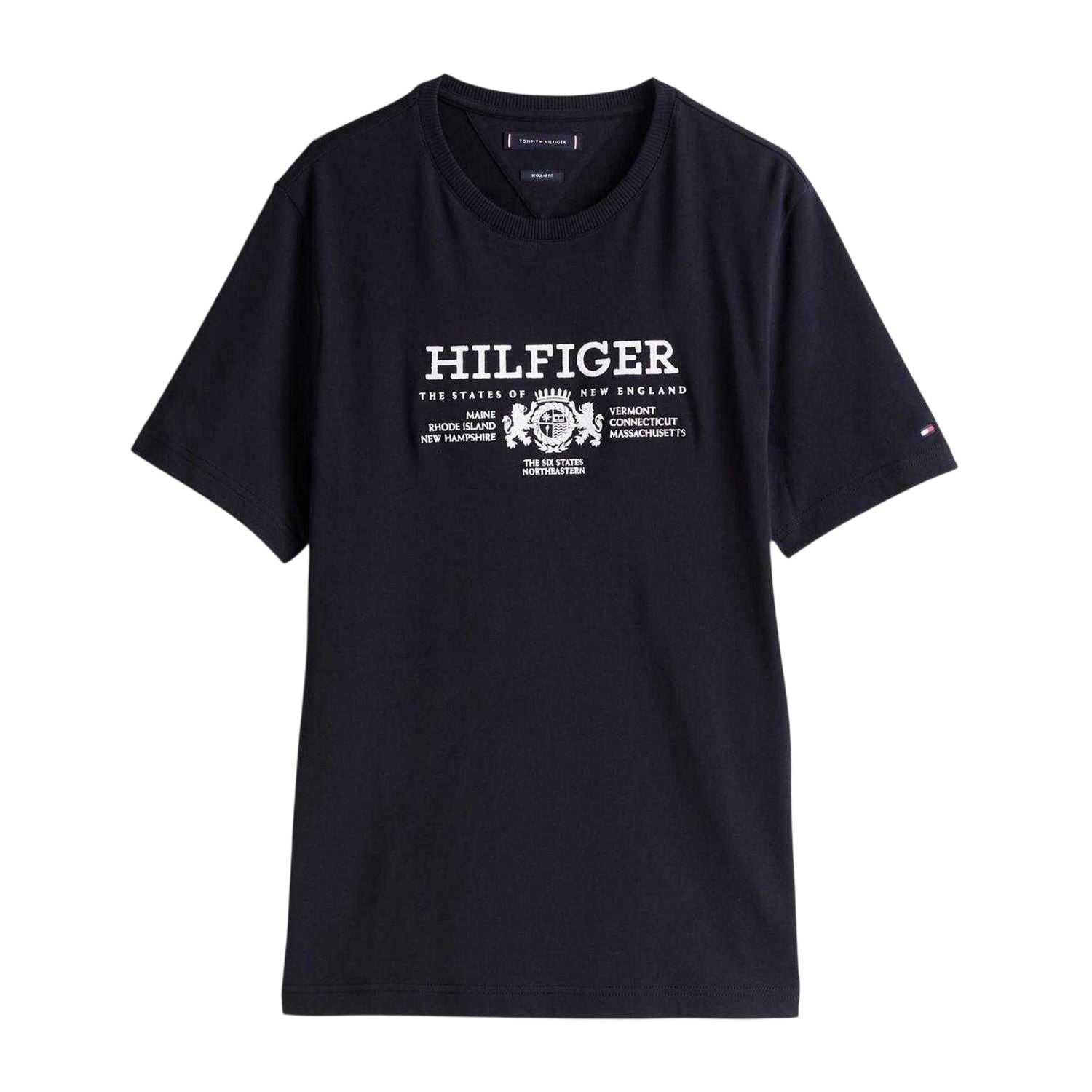 Blue - Front - Tommy Hilfiger Mens Embroidered Logo Cotton T-Shirt