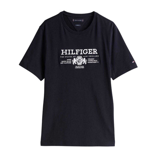Blue - Front - Tommy Hilfiger Mens Embroidered Logo Cotton T-Shirt
