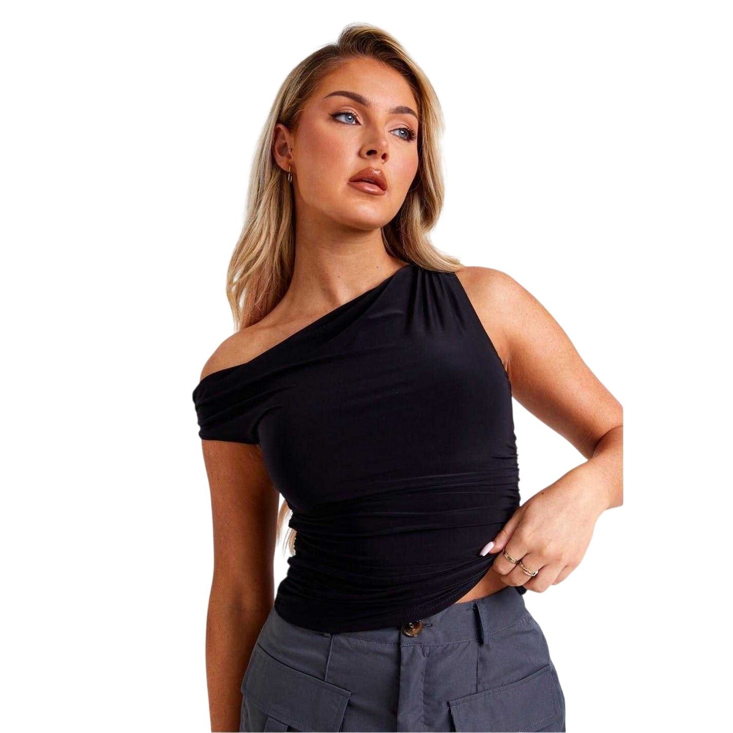 Black - Front - Missy Empire Womens-Ladies Soft Off-the-Shoulder Top