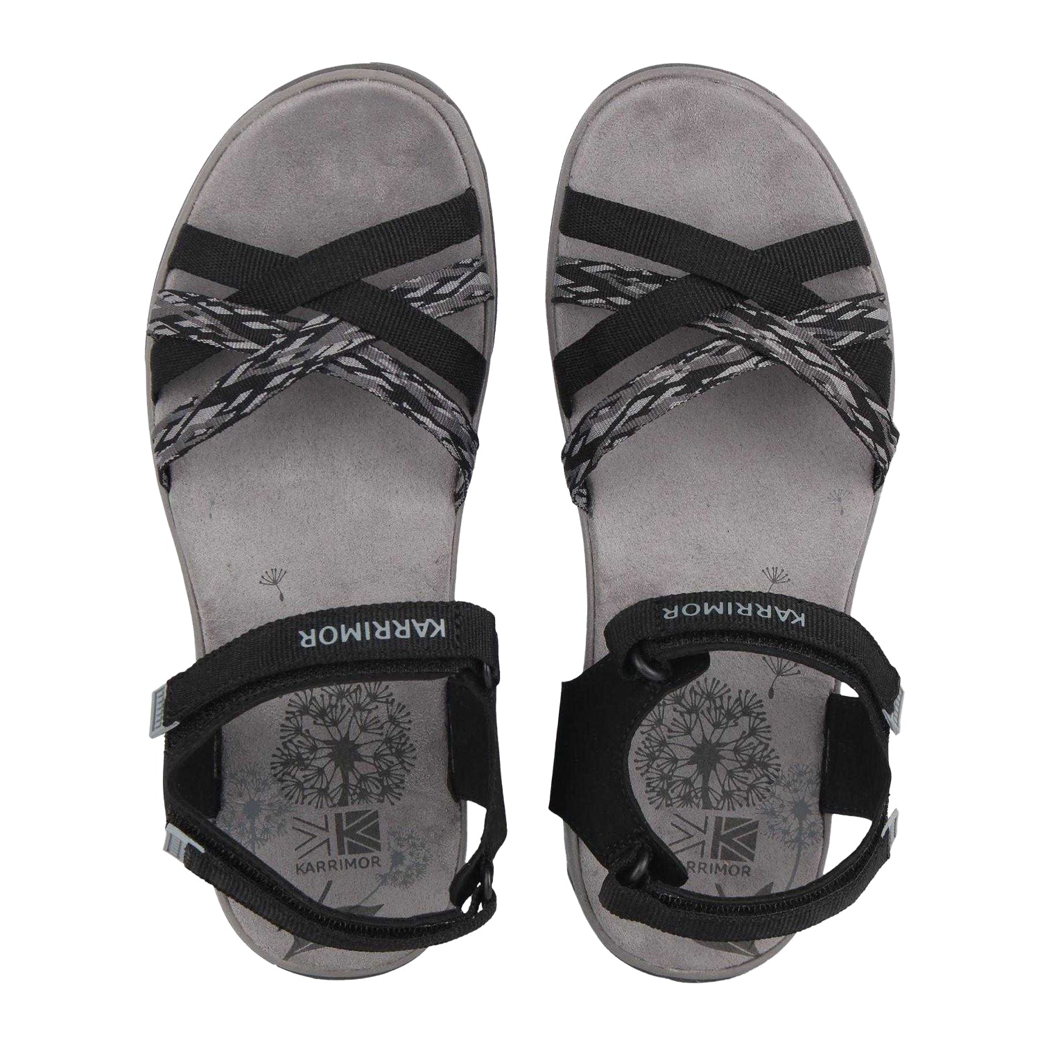 Black-Grey - Side - Karrimor Womens-Ladies Salina Flat Sandals